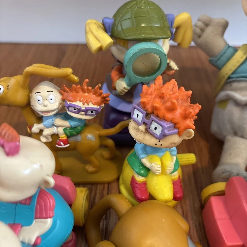 Vintage 90s Rugrats Small Mini Play‎ Toy Plush Doll Set Baby Babies Viacom Set